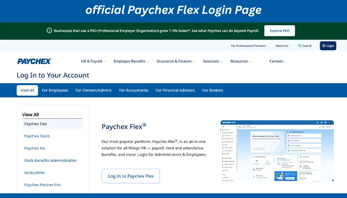 Official Paychex Flex Login Page Official Paychex Flex Login Page